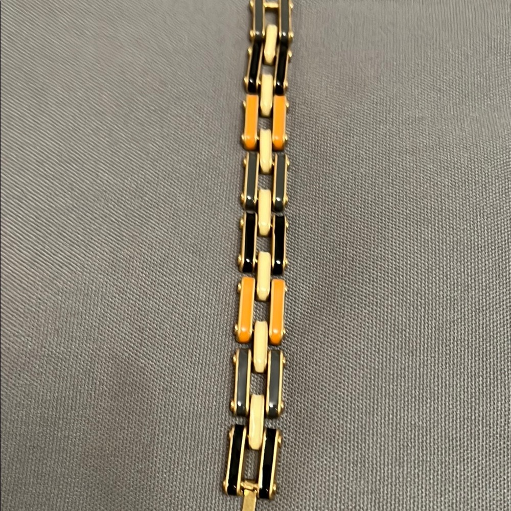 J. Crew Gold bracelet. Gray orange black cream